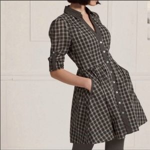 Anthropologie Moulinette Soeurs *flawed* black plaid dress size 6